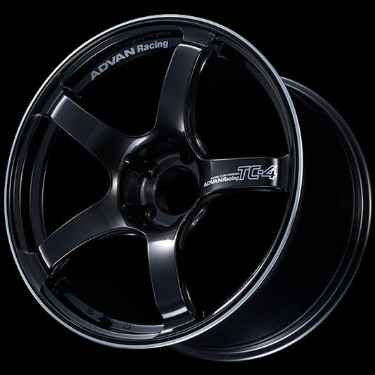Advan TC4 18x9 +25mm 5x112 Racing Black Gunmetallic and Ring Wheel-WheelFlip