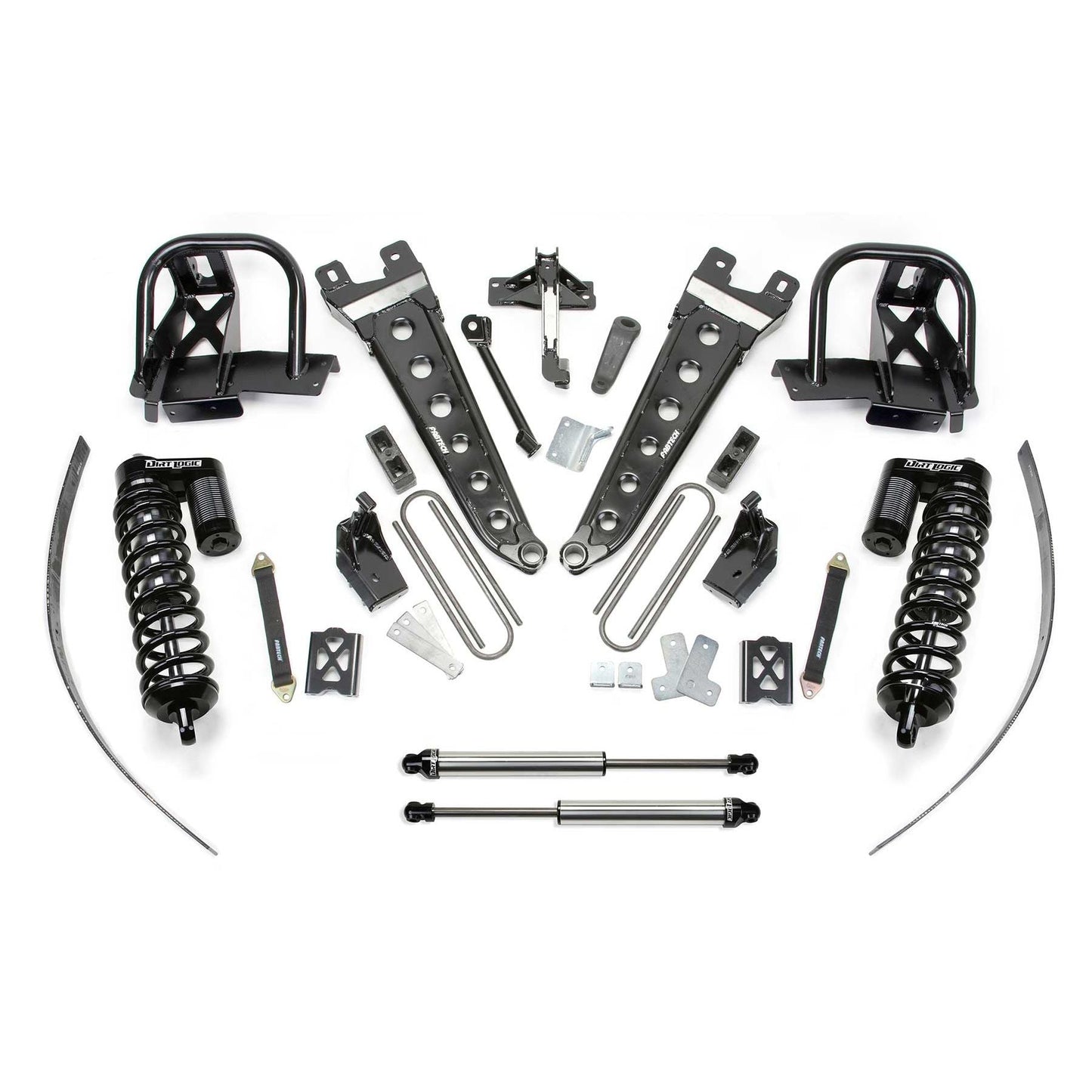 Fabtech 8" Radius Arm System w/ DLSS 4.0 Coilover & Rear DLSS | Ford F250 4WD (11-16) w/ Factory Overload (K2140DL)