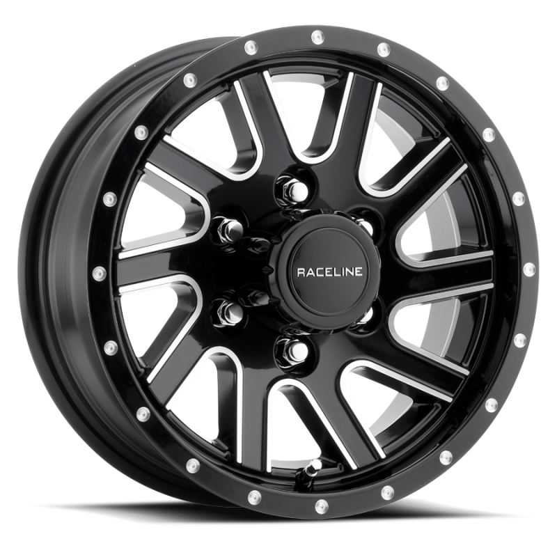 (set of 4) Raceline 820 Twisted Black & Machined | 15x6" +0mm | 6x139.7mm Wheel