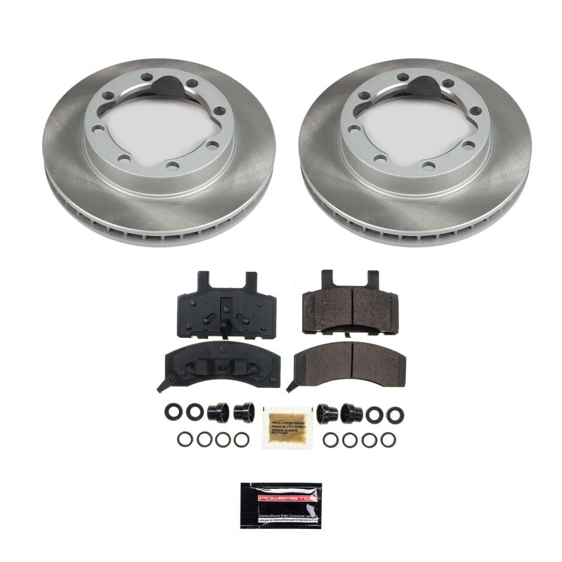 PowerStop 88-00 GMC K3500 Front Semi-Coated Rotor Kit (SC1524)