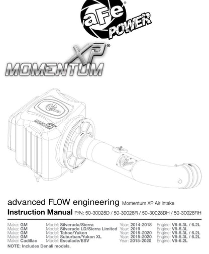 aFe Momentum XP Pro 5R Intake System | GM Trucks/SUVs V8-5.3L (50-30028R)