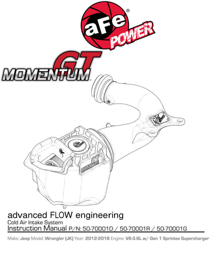 aFe Momentum GT CAI System | Jeep Wrangler JK (07-18) (50-70001R)