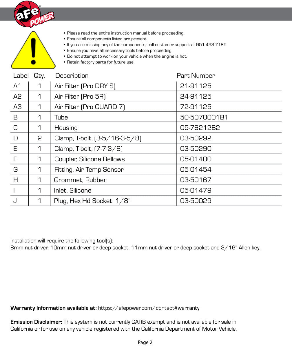 aFe Momentum GT CAI System | Jeep Wrangler JK (07-18) (50-70001R)