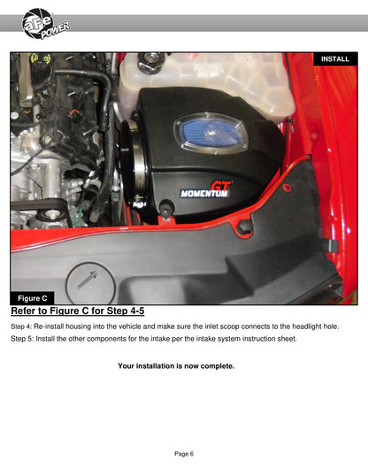 aFe Momentum GT Air Scoop | Dodge Challenger R/T V8-6.4L Scat Pack (50-70009S)