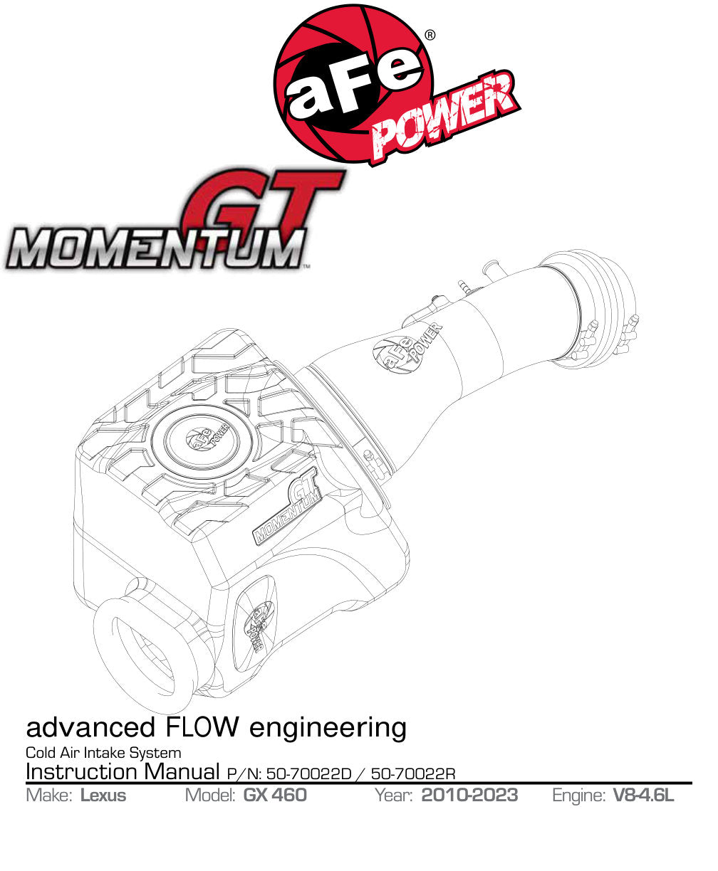 aFe Momentum GT Cold Air Intake | Lexus GX 460 (10-18) (50-70022D)