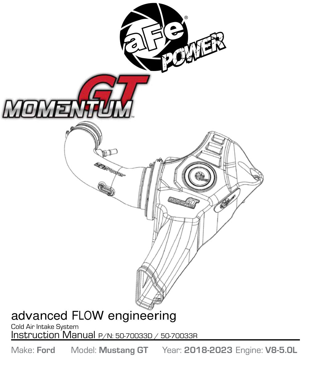 aFe Momentum GT Pro Dry S Cold Air Intake | Ford Mustang GT V8-5.0L (18-19) (50-70033D)