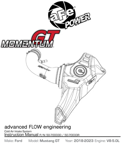 aFe Momentum GT Pro Dry S Cold Air Intake | Ford Mustang GT V8-5.0L (18-19) (50-70033D)