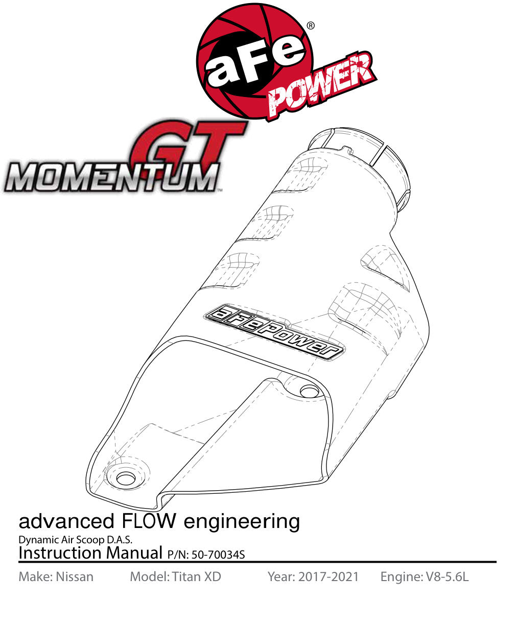 aFe Momentum GT Air Scoop | Nissan Titan XD (17-26) (50-70034S)