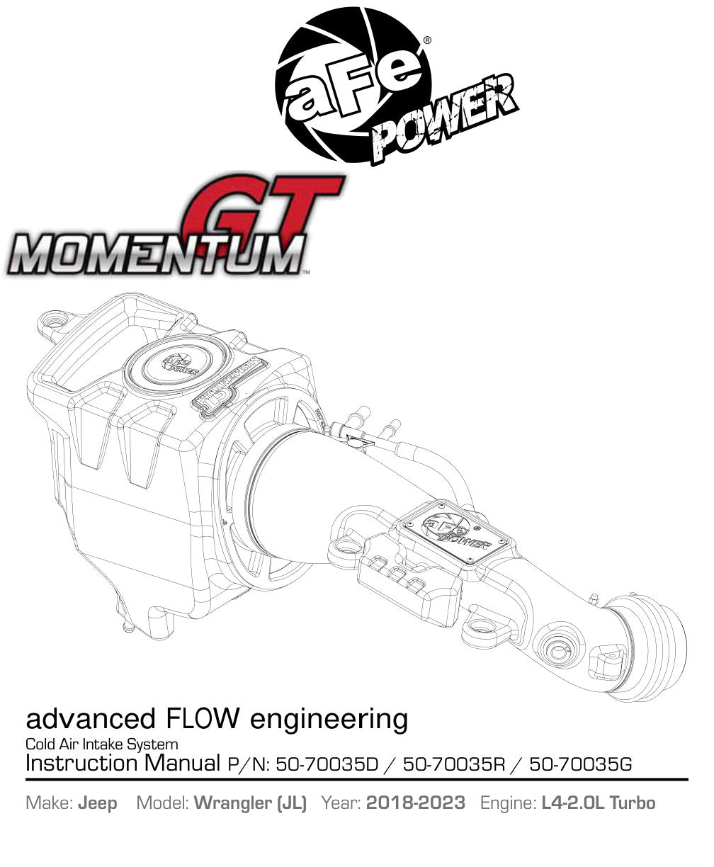 aFe Momentum GT Cold Air Intake | Jeep JL 2.0L (18-23) (50-70035G)