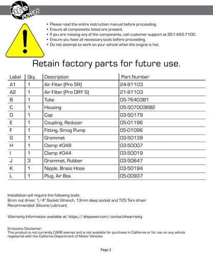 aFe Momentum GT CAI | VW Golf R/GTI (12-20) (50-70036D)