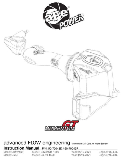 aFe Momentum GT | GM Truck 4.3L V6 18-21 (50-70043D) (SPF5070043D)
