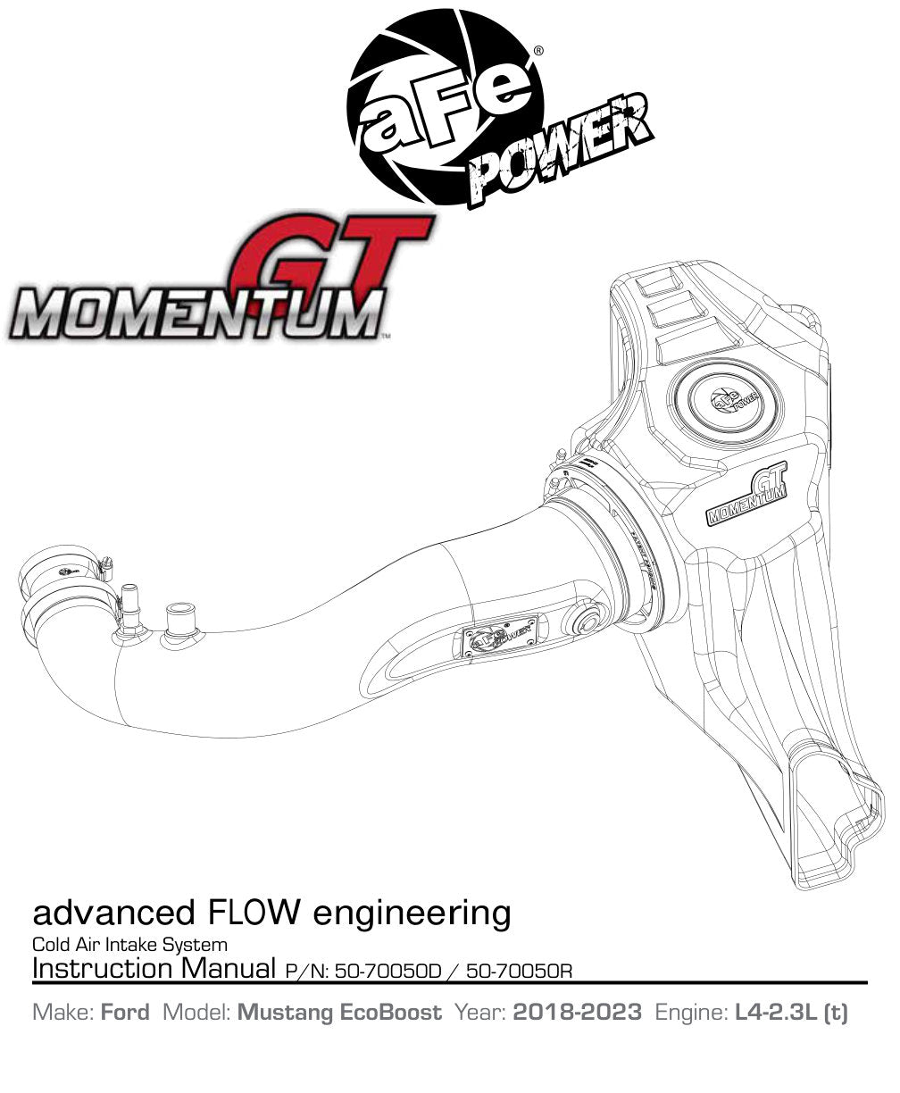 aFe Momentum GT CAIS | Ford Mustang (18-19) 2.3L EcoBoost w/ Pro 5R Media (50-70050R)