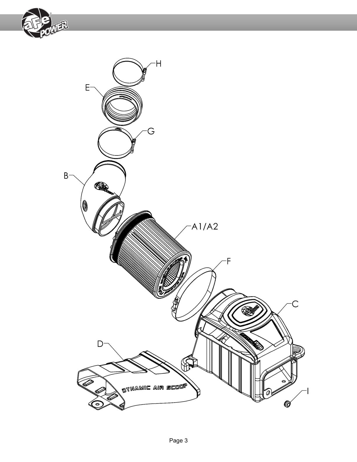 aFe Momentum HD Cold Air Intake w/ Pro Dry S Media | Ford Powerstroke 7.3L (94-97) (50-70057D)
