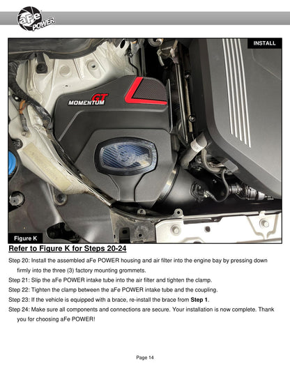 aFe Momentum GT Cold Air Intake System | BMW 330i B46/B48 (50-70061D)