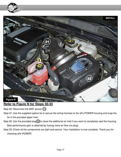 aFe Momentum HD Cold Air Intake System w/Pro Dry S Filter 2020 GM 1500 3.0 V6 Diesel