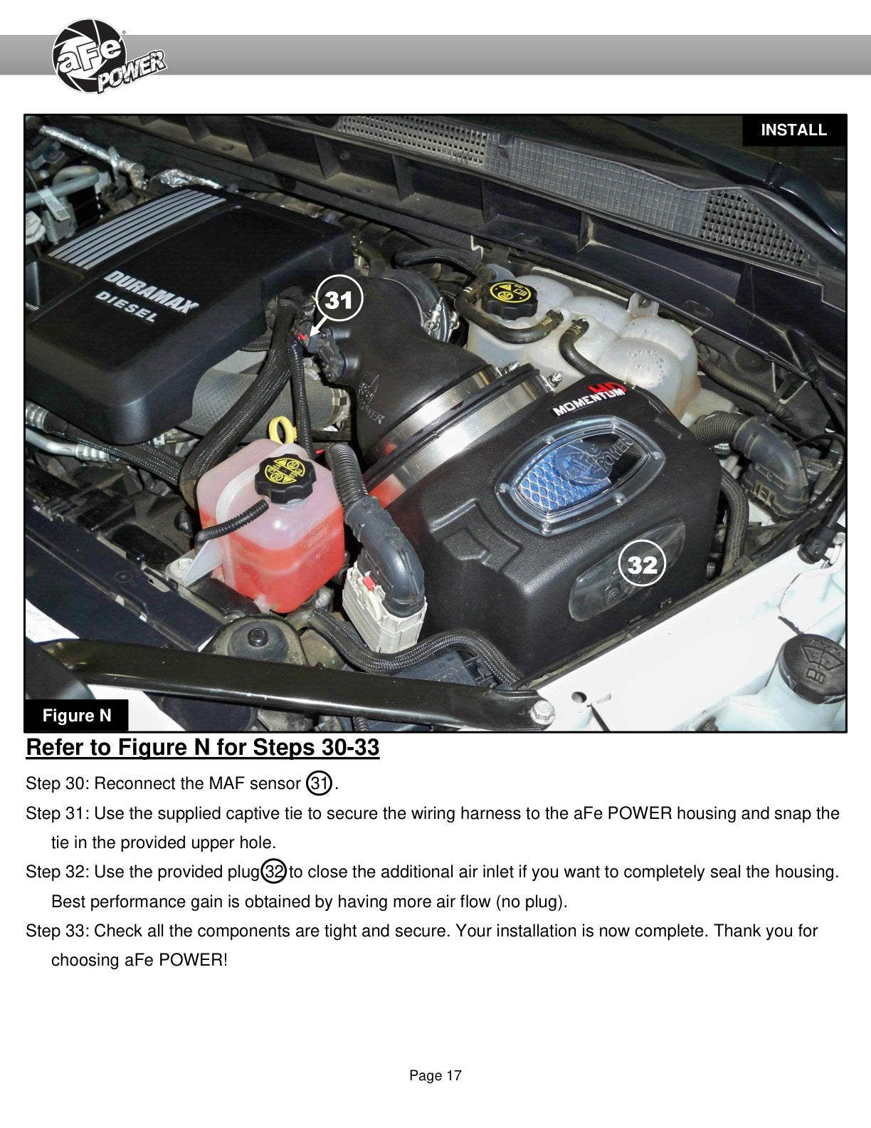 aFe Momentum HD 3.0V6 Diesel CAI | GM Silverado EV/Suburban/Tahoe/Yukon XL (50-70064T)