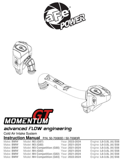 aFe Momentum GT Cold Air Intake System | BMW M3/M4 (G80/82/83) (50-70083R)