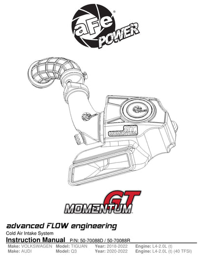 aFe Momentum GT Pro 5R Cold Air Intake | VW Tiguan L4-2.0L (18-21) (50-70088R)
