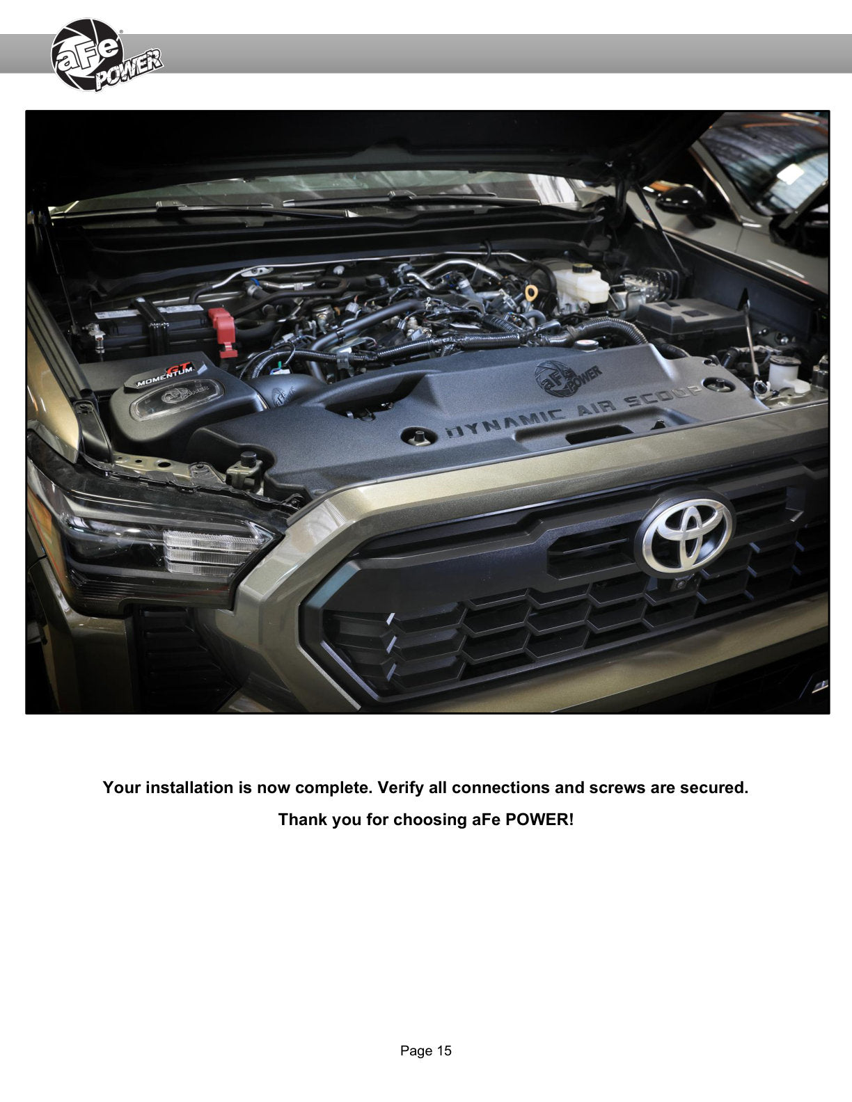 aFe Momentum Dynamic Air Scoop For Intake kits 50-70119D and 50-70119R