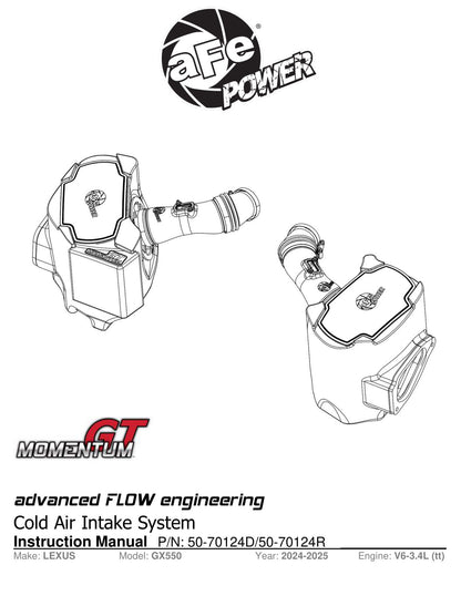aFe Momentum GT 8" Pro 5R Cold Air Intake | Lexus GX550 V6-3.4L (24-25) (50-70124R)