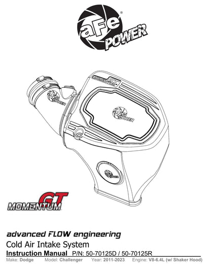 aFe Momentum GT Pro DRY S Intake | Dodge Challenger (11-23) (50-70125D)