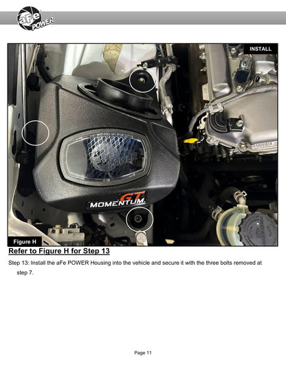 aFe 50-70134D Momentum GT CAI w/ Pro DRY S For Toyota Hilux 15-25 V6-4.0L