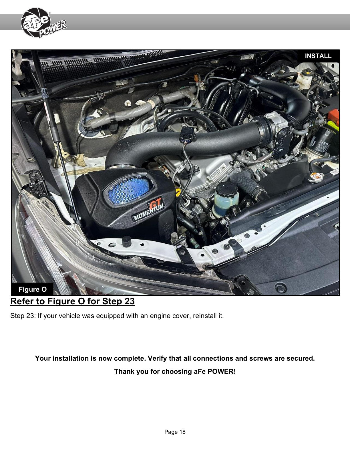 aFe 50-70134D Momentum GT CAI w/ Pro DRY S For Toyota Hilux 15-25 V6-4.0L