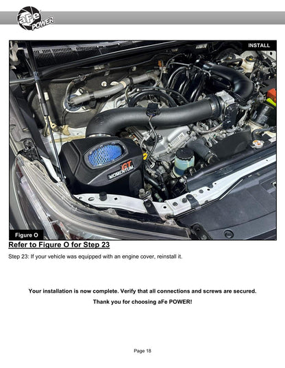 aFe 50-70134D Momentum GT CAI w/ Pro DRY S For Toyota Hilux 15-25 V6-4.0L