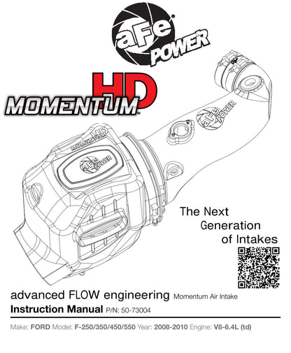 aFe Momentum HD Cold Air Intake | Ford F-250/350 08-10 (50-73004)
