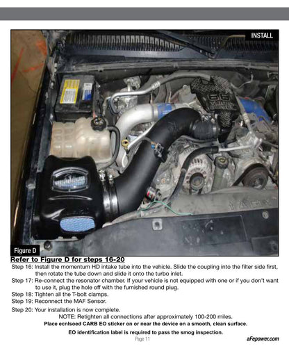 aFe Momentum HD Cold Air Intake System w/ Pro 10R Filter | GM Diesel Trucks LB7 (01-04) (50-74001)