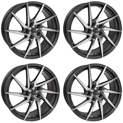 (set of 4) Enkei PW10 Gunmetal w/ Machined Spokes | 18x8" +40mm | 5x108mm Wheel