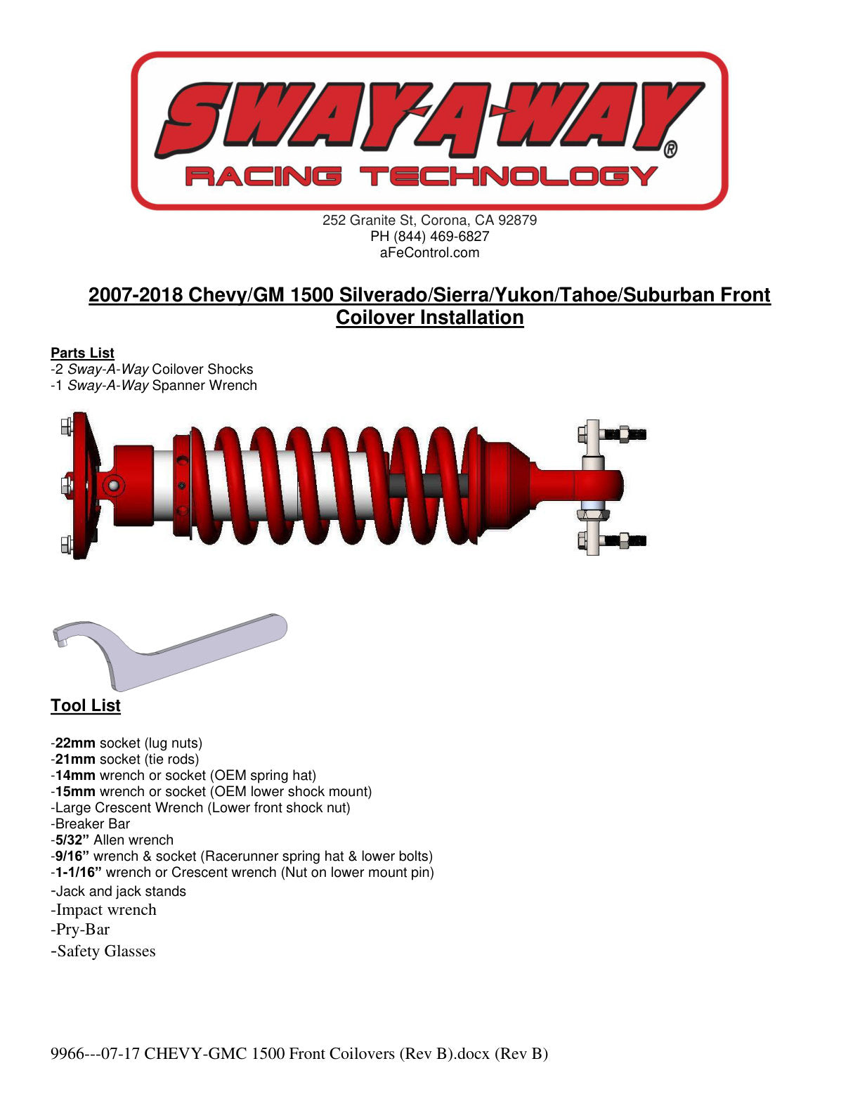 aFe 2.5in Front Coilover Kit | GM 1500 (07-14) (501-5600-01)