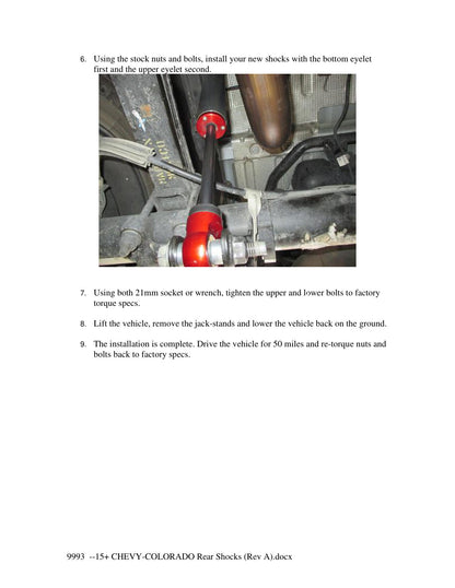 aFe 2.0in Rear Shock Kit | GM Colorado/Canyon (15-17) (502-0052-02)