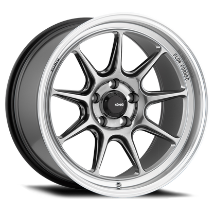 (set of 4) Konig Countergram Hyper Chrome / Machined Lip | 18x8.5" +40mm | 5x100mm Wheel
