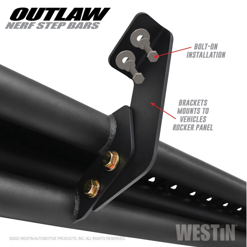 Westin 58-54165 Outlaw Nerf Step Bar For 2020-2023 Jeep Gladiator