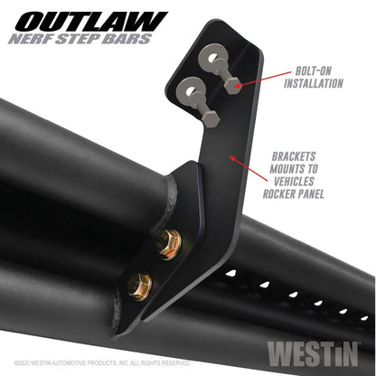 Westin 58-54165 Outlaw Nerf Step Bar For 2020-2023 Jeep Gladiator