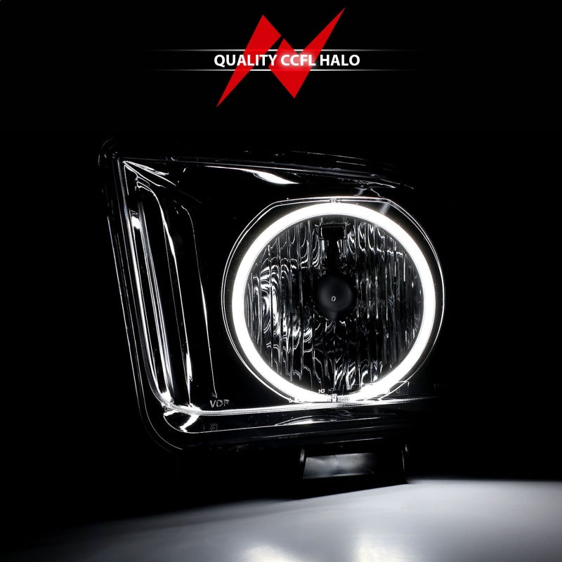 ANZO 05-09 Ford Mustang Crystal Headlights w/Halo Black CCFL Pair | Mustang (121033)
