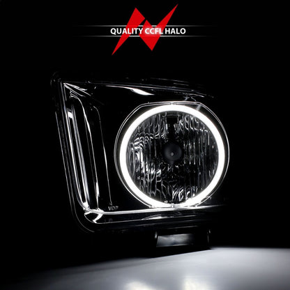 ANZO 05-09 Ford Mustang Crystal Headlights w/Halo Black CCFL Pair | Mustang (121033)