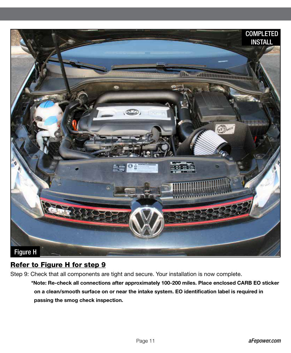 aFe Magnum FORCE Stage-2 Cold Air Intake System w/ Pro Dry S Filter | VW Golf GTI (09-14) (51-11892)