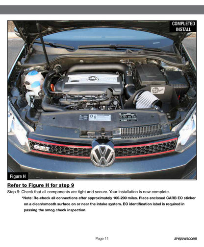 aFe Magnum FORCE Stage-2 Cold Air Intake System w/ Pro Dry S Filter | VW Golf GTI (09-14) (51-11892)