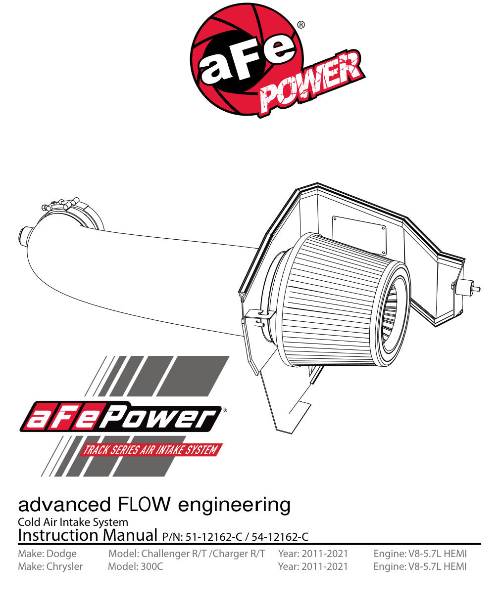 aFe Track Series CF Stage 2 Intake w/ Pro Dry S | Dodge Challenger V8 (11-18) (51-12162-C)