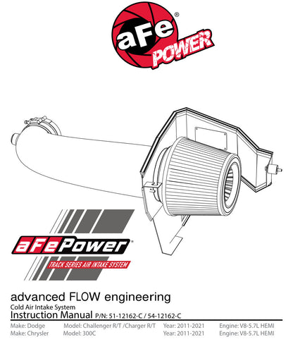 aFe Track Series CF Stage 2 Intake w/ Pro Dry S | Dodge Challenger V8 (11-18) (51-12162-C)