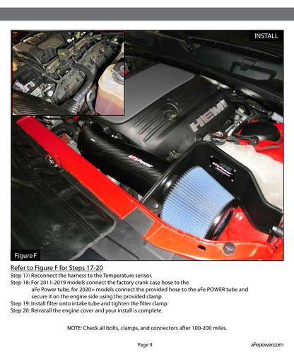 aFe Track Series CF Stage 2 Intake w/ Pro Dry S | Dodge Challenger V8 (11-18) (51-12162-C)