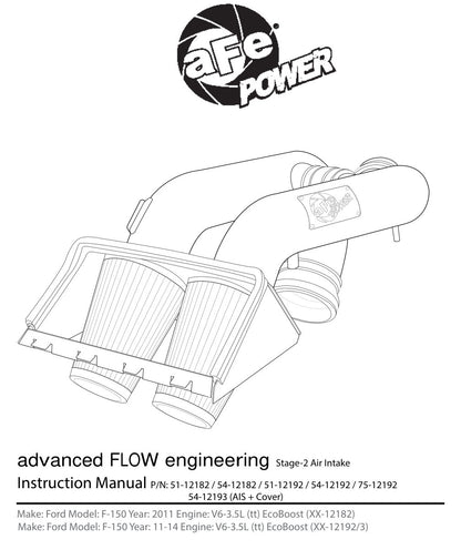 aFe Magnum FORCE Stage-2 Cold Air Intake | Ford F-150 V6 3.5L EcoBoost (11) (51-12182)