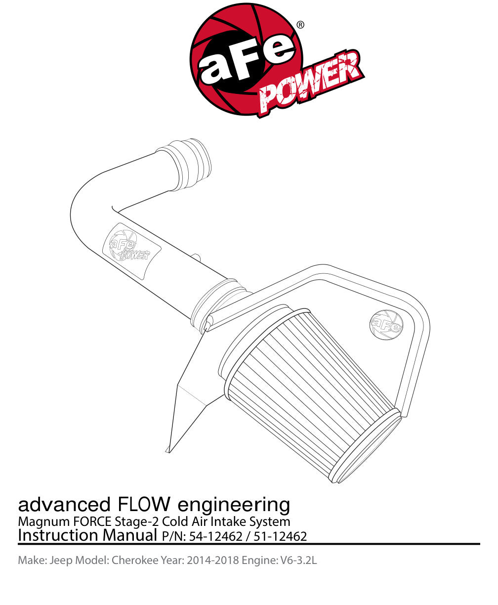 aFe Magnum FORCE Stage-2 Cold Air Intake Jeep V6 3.2L (14) (51-12462) | Cherokee F&R (SPF12462-12K)