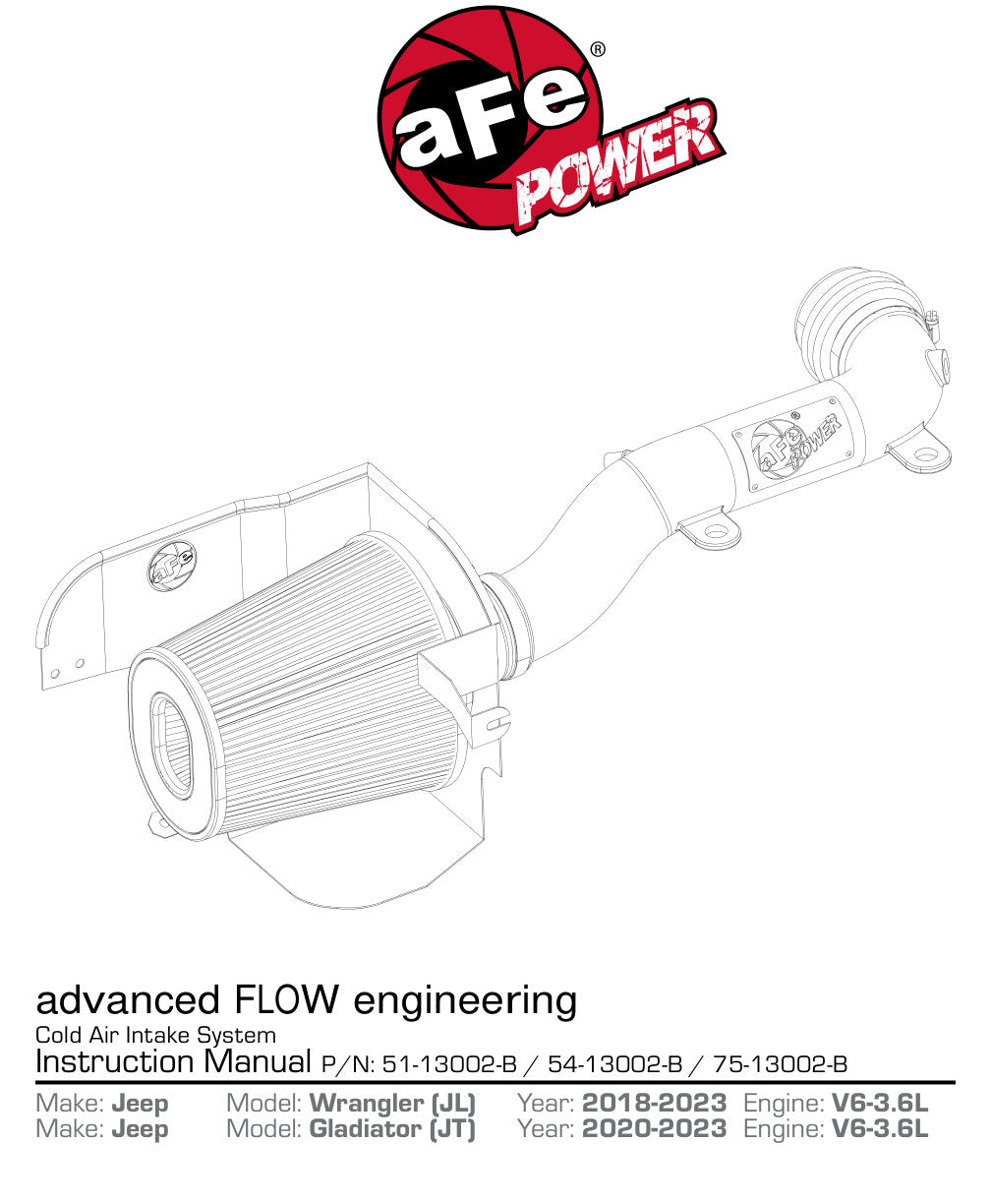aFe Magnum FORCE Stage-2 XP Pro DRY S CAI | Jeep JL V6 3.6L (18+) (SPF51-13002-B)