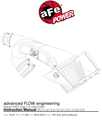 aFe Magnum FORCE Stage-2 Cold Air Intake F-150 V6 3.5L (12-14) w/HW (51-32112-B)