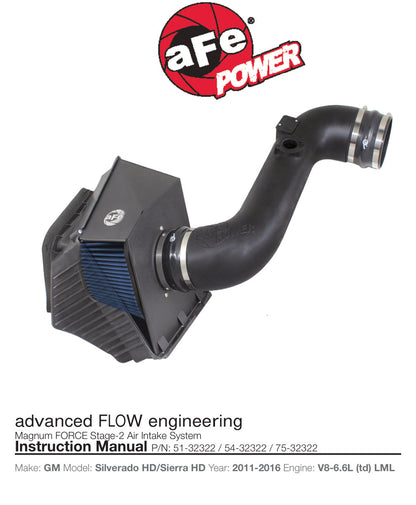 aFe Magnum FORCE Stage-2 Cold Air Intake | GM Diesel V8 6.6L (11-15) (51-32322)
