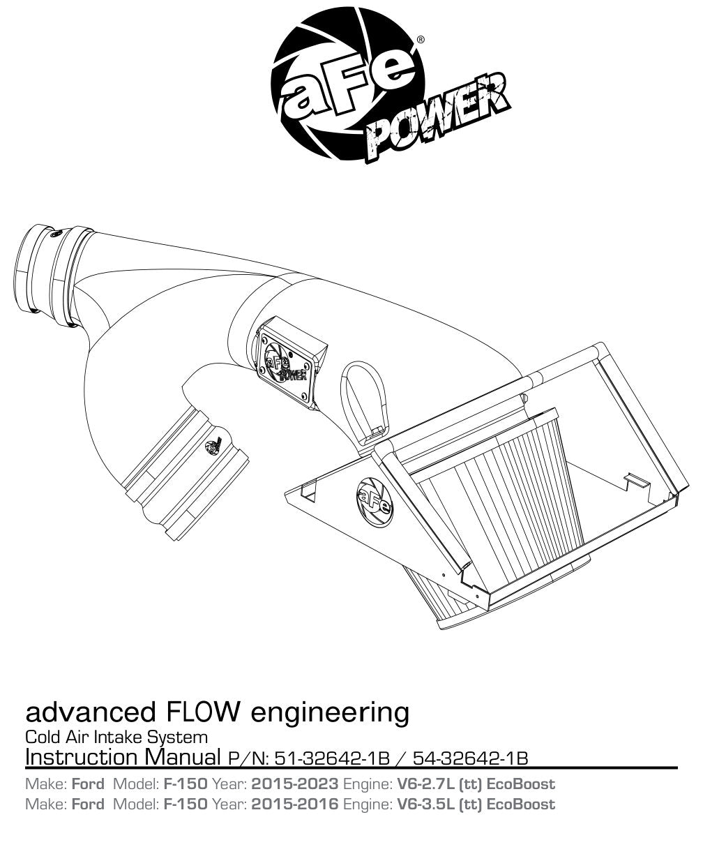 aFe Stage-2 V6 2.7/3.5L Cold Air Intake w/ Pro DRY S | Ford F-150 (51-32642-1B)