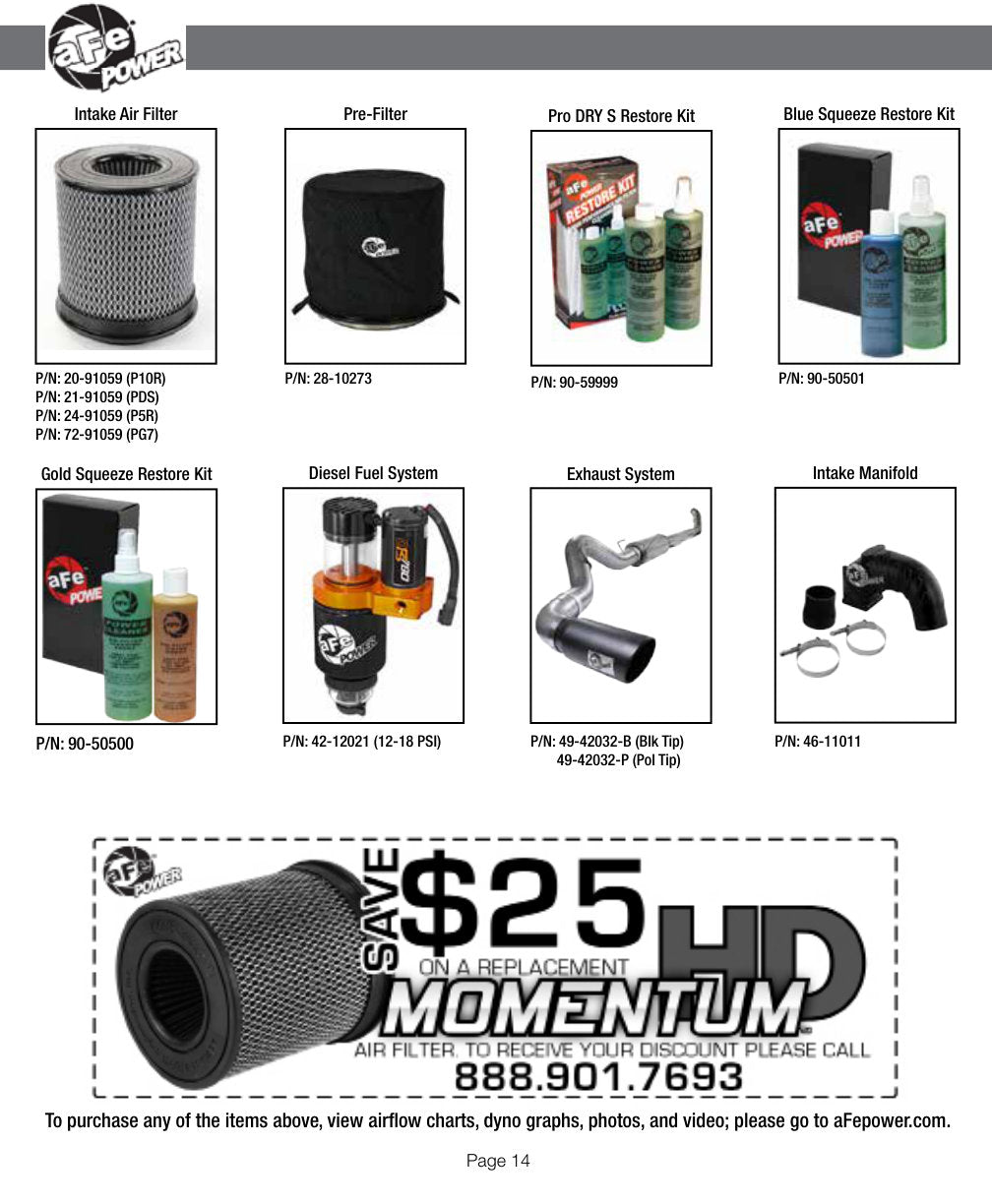 aFe Momentum HD Cold Air Intake System w/ Pro DRY S Filter | Dodge 03-07 L6 (51-72002)